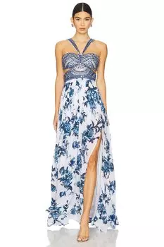 Платье Annistyn L'Agence, white & blue painterly floral