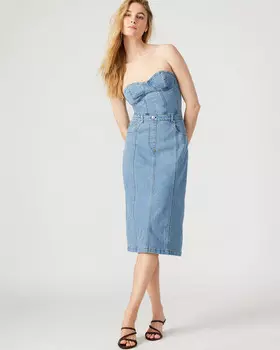 Платье Anya Denim Dress Steve Madden, синий