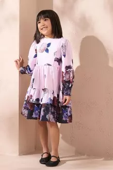 Платье Arabelle с многоуровневой юбкой и принтом Angel & Rocket, розовый