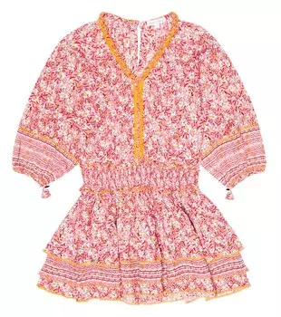 Платье Ariel с цветочным принтом Poupette St Barth, розовый