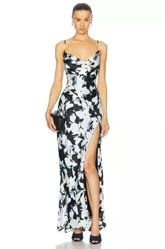 Платье Ariel с капюшоном Nicholas, цвет Black Blur Print