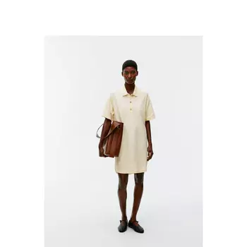 Платье Arket с короткими рукавами и воротником-поло, светло-желтый