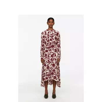 Платье Arket с принтом, кремово-белый / бордовый