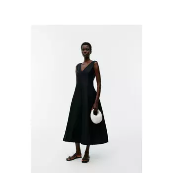 Платье Arket с V-образным вырезом, черный