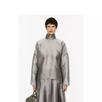 Платье Arket с высоким воротником и длинными рукавами, серый