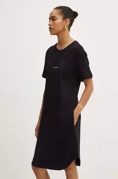 Платье Armani Exchange из хлопка, черный