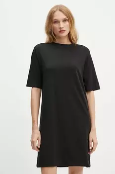 Платье Armani Exchange из хлопка, черный