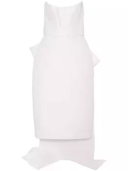 Платье асимметричного кроя с бантом Amsale, белый