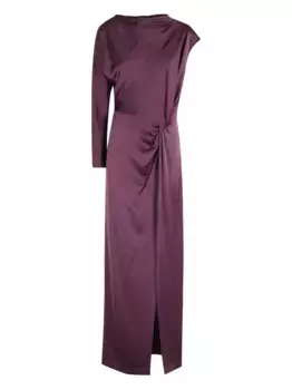 Платье асимметричного кроя с драпировкой Federica Tosi, фиолетовый