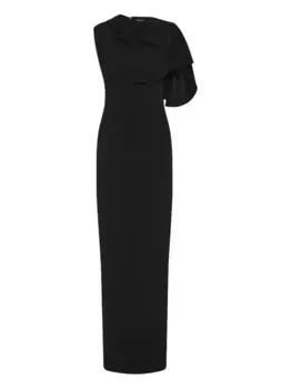 Платье асимметричного кроя с драпировкой Rebecca Vallance, черный