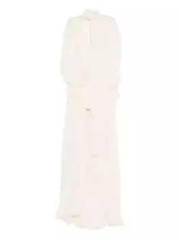 Платье асимметричного кроя с оборками BLUMARINE, нейтральный