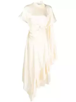 Платье асимметричного кроя с оборками LITKOVSKA, желтый