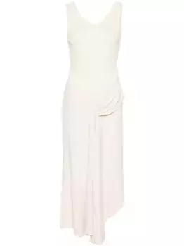 Платье асимметричного кроя со вставками VICTORIA BECKHAM, нейтральный