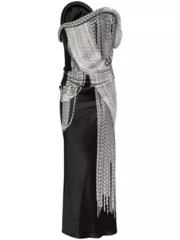 Платье асимметричного кроя VICTORIA BECKHAM, черный