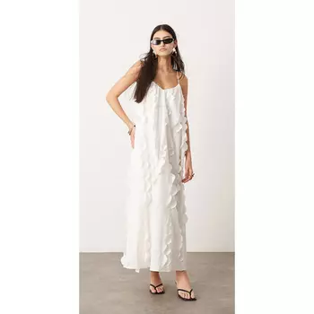 Платье Asos Edition Asos Edition Extreme Cami Trapeze Maxi, белый