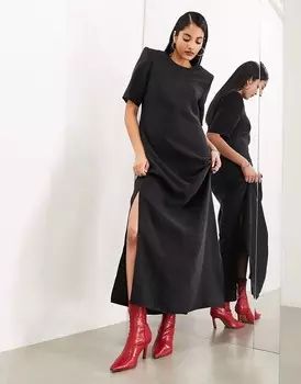 Платье Asos Edition Cupro, черный
