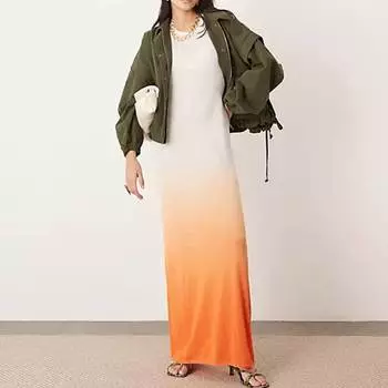 Платье Asos Edition Maxi Column, оранжевый