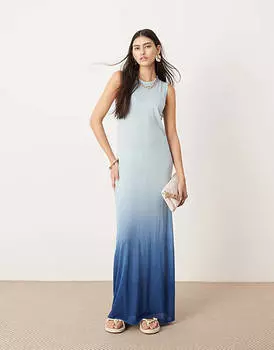 Платье Asos Edition Maxi Column, синий