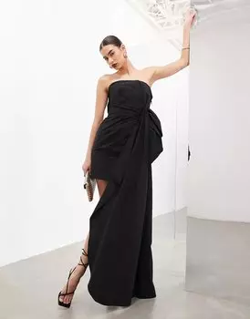 Платье Asos Edition Memory Bow Drape, черный
