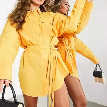 Платье Asos Edition Mini Shirt, желтый