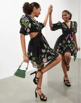 Платье Asos Edition Organza, черный