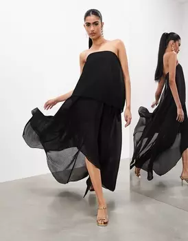 Платье Asos Edition Plisse, черный