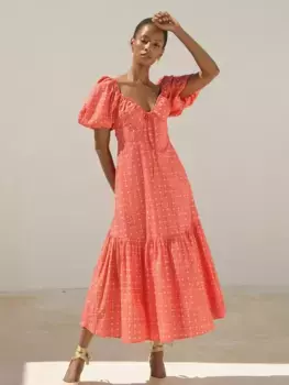 Платье Aspiga Zillah Puff Sleeve, цвет coral/multi