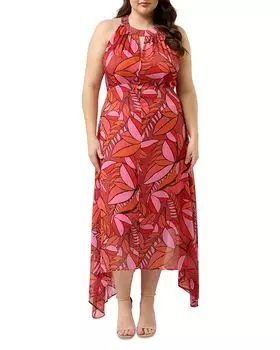 Платье Aster с запахом и асимметричным подолом Estelle Plus, красный