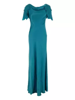 Платье атласное Alberta Ferretti, синий