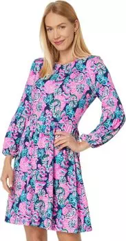 Платье Ауралия Lilly Pulitzer, цвет Oyster Bay Navy Shroom with A View