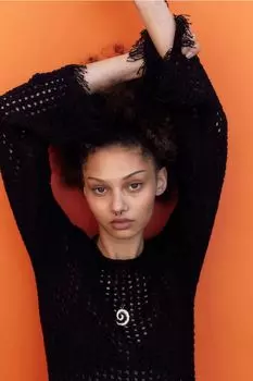 Платье ажурной вязки с бахромой H&M, черный