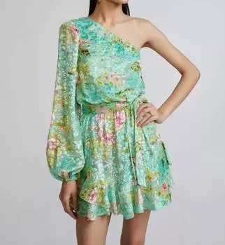 Платье Azra в бирюзовом цветочном узоре Hemant & Nandita