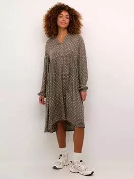 Платье babett в горошек KAFFE, цвет Brown/Chalk