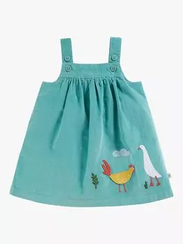 Платье Baby Agatha из органического хлопка с курицей Frugi, мох