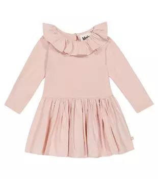 Платье baby crystala из смесового хлопка с оборками Molo, розовый