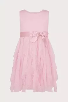 Платье Baby Millie с рюшами Monsoon, розовый