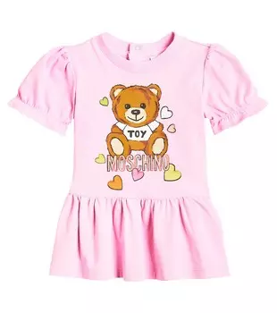 Платье baby teddy bear из смесового хлопка Moschino, розовый