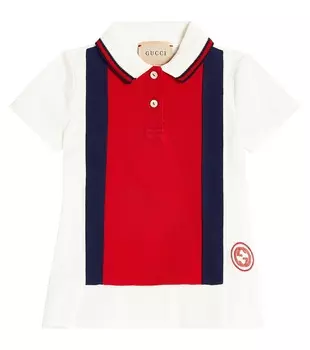 Платье baby web из хлопкового пике Gucci, красный