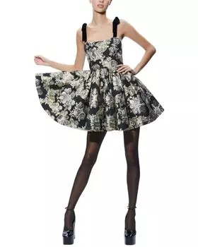 Платье Babydoll alice + olivia Fay с завязками на бретелях, черный