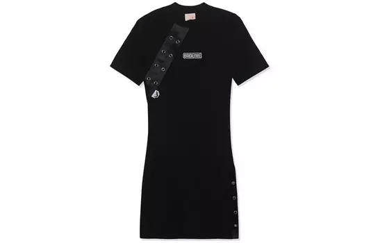 Платье Badfive с короткими рукавами женское черное Lining
