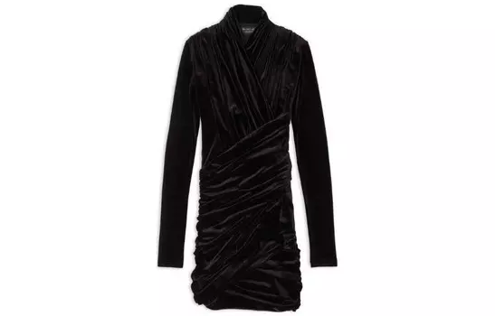 Платье Balenciaga с длинными рукавами, черный