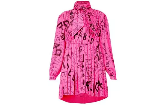 Платье Balenciaga с длинными рукавами, розовый