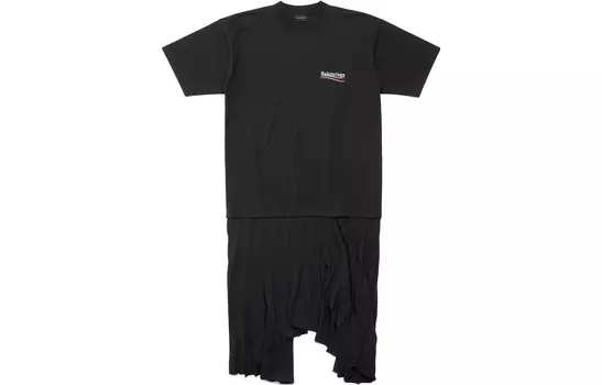 Платье Balenciaga с короткими рукавами, черный