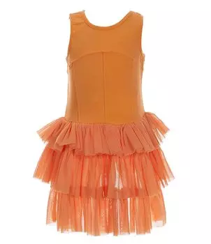 Платье-балерина без рукавов для маленьких/больших девочек от 2 до 10 лет Peek, оранжевый