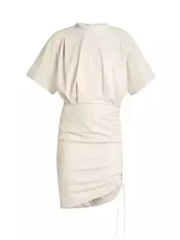 Платье Balesi из искусственной кожи со сборками Isabel Marant toile, цвет chalk