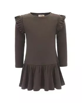 Платье BANBLU с рюшами, коричневый