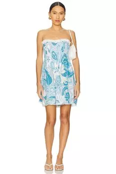 Платье-бандо Claire Poupette St Barth, blue fantasia