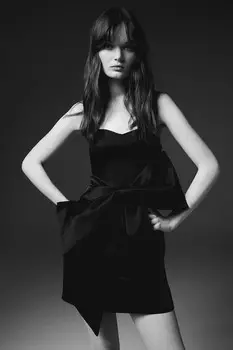 Платье-Бандо из атласа с большим бантом H&M, черный