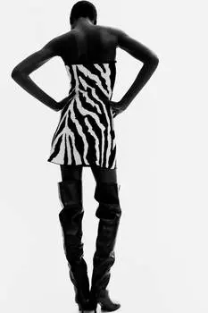 Платье-Бандо из жаккардовой вязки H&M, мультиколор