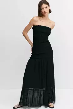 Платье-бандо на резинках H&M, черный